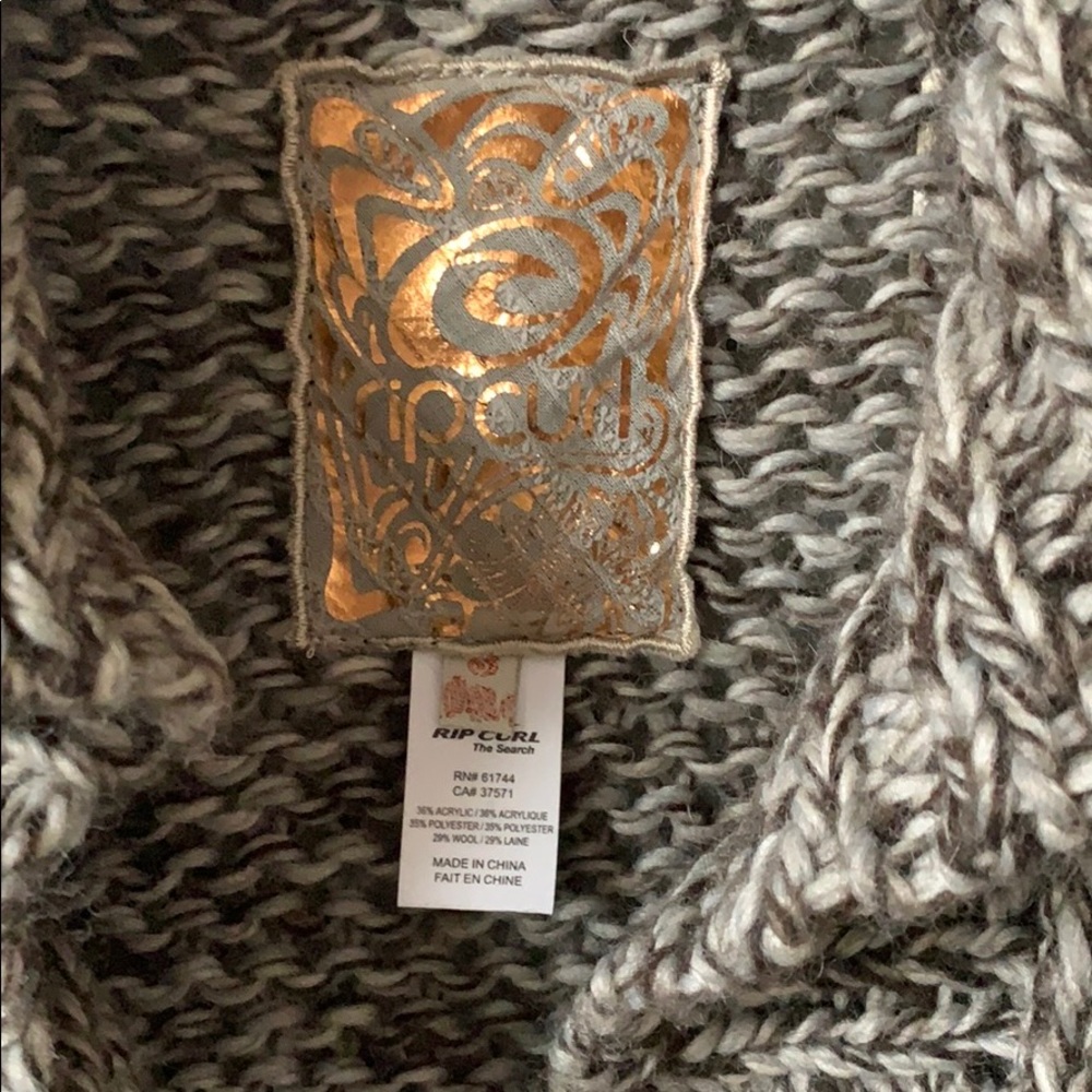 Brown/cream Rip Curl cardigan sweater. Size small - Picture 4 of 5